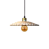 Suspension nordique en verre transparent, design côtelé, luminaire vintage pour restaurant, salon, café