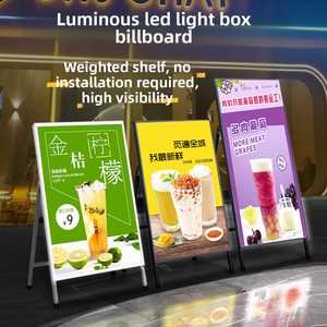 Espositore Luminoso per Cartelloni Pubblicitari, Insegna <span class=keywords><strong>LED</strong></span> Ultrasottile da Esterno, Espositore Mobile Autoportante per Stand - Product Image 1