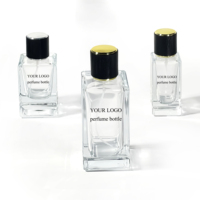 Vente en gros de forme rectangulaire de luxe personnalisé 30ml 50ml 100ml vaporisateur vide atomiseur parfum parfum bouteille en verre