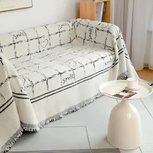 Modern Simple Four Seasons Non-slip Gauze Towel Cat Scratch Proof Fringe Lace Single Double Sofa Slipcovers 3 Seat Blanket