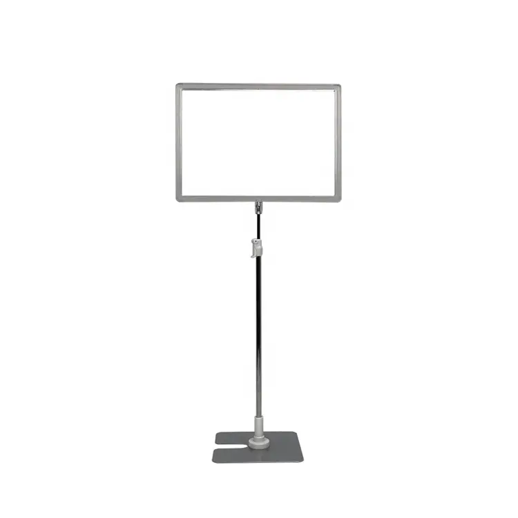 Adjustable Height Floor Metal Base Plastic Pop Advertising Sign Holder Poster Display Stand With A4 Frame