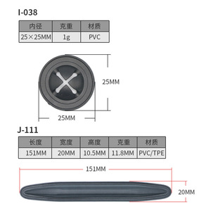 Base de Goma Universal Redonda de 25 mm para Conector de Auriculares, Resistente a Arañazos para Maletas, I 038 J 111 PVC TPE - Product Image 1
