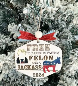 Adornos de madera personalizados, decoración colgante de Navidad, regalos colgantes, divertidos candidatos a las elecciones presidenciales de 2024