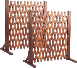 SHENGCHENG Valla telescópica de madera maciza para huerto exterior, rejilla natural para jardín - Product Image 1