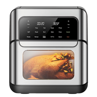 Friteuse numérique 6/7/8/9/10/11/12L avec écran tactile intelligent, fenêtre visuelle, friteuse carrée en acier inoxydable pour la promotion