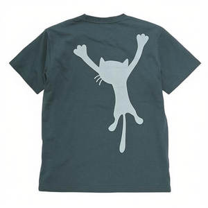 <b>T</b>-Shirt Men's Women's Short Sleeve <b>Cat</b> Hunched Back Slate Pattern Promotional Wear - Product Image 2