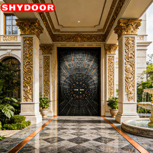 Portail <span class=keywords><strong>d</strong></span>'<span class=keywords><strong>entrée</strong></span> dynamique de luxe pour villa, en aluminium <span class=keywords><strong>d</strong></span>écoupé au laser, à double battant, activé par le vent, avec motif sculpté, en alliage, pour extérieur, sécurisé - Product Image 5