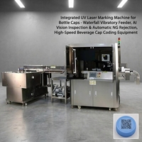 Système de marquage laser UV automatique haute vitesse BMG avec alimentateur de capsules en cascade, inspection par vision et rejet NG pour la ligne de capsules de bouteilles de boissons