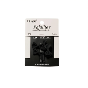 ILAN Bow Ties 3.0x1.5cm Mini fermagli per capelli neri per donne Copricapo da sposa 8 pezzi - Product Image 1
