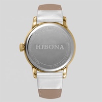 Montre-bracelet à quartz pour femme Mossinate Antique en acier inoxydable, couleur personnalisable, cadran à phases de lune poli, bracelet en cuir