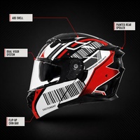 Casques de moto à double visière avec coque ABS, mentonnière relevable, coussinets d'oreille amovibles, boucle de sécurité, doublure en coton confortable, vente en gros