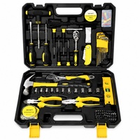 Kit d'outils à main 98 pièces pour la maison et la réparation domestique, comprenant clé à douille, tournevis, marteau, pinces - Vente en gros OEM - Direct Usine