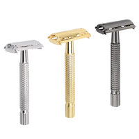 Maquinilla de Afeitar de Seguridad Clásica Gun Black Butterfly Razor para Hombre, Maquinilla de Afeitar de Seguridad Micro Max One de Metal