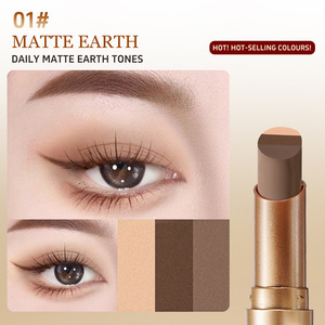 Commercio all'ingrosso Maquillage ombretto a tre colori Stick fornitura pigro perla luccicante sfumato contorno evidenziatore ombra - Product Image 4