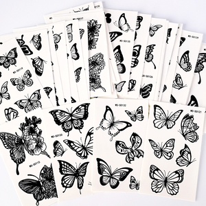 35 pz/set nero farfalla tatuaggio adesivo del tatuaggio arte del corpo finto <span class=keywords><strong>Tatoo</strong></span> temporaneo braccio impermeabile adesivo del tatuaggio per la festa - Product Image 6