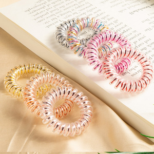 Cordón para el pelo de Tpu transparente, anillo circular de alta elasticidad para mujer, diadema informal para cola de caballo - Product Image 1