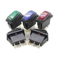 Interrupteur à bascule étanche ACP KCD4 Heavy Duty 16A 250VAC 30x22 6 broches DPDT marche/arrêt 12V 220V avec voyant LED rouge et vert certifié CE