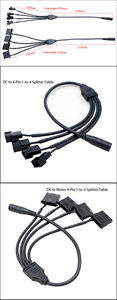 DC 5.5 2.1mm DC5521 femelle à 4 broches boîtier PC câble de ventilateur 12V 4 3 2 voies PWM Molex 4 broches séparateur câble <span class=keywords><strong>d</strong></span>'<span class=keywords><strong>alimentation</strong></span> pour ventilateur de PC <span class=keywords><strong>d</strong></span>'ordinateur ATX - Product Image 4