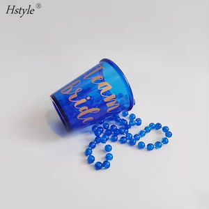 Hstyle 12 uds/PK despedida de soltera equipo claro <span class=keywords><strong>novia</strong></span> y <span class=keywords><strong>novia</strong></span> para ser collar de cristal de chupito nupcial con cuentas de plástico con letra dorada - Product Image 5