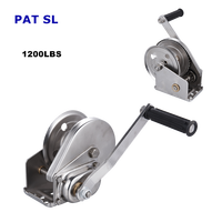 Treuil à main à frein automatique de qualité supérieure 2600LBS, treuil marin en acier inoxydable 304 pour treuil de bateau de mer
