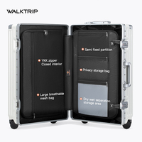 Valise Walktrip Premium à cadre en aluminium avec serrure à combinaison TSA, roues pivotantes et compartiment de séparation sec-humide