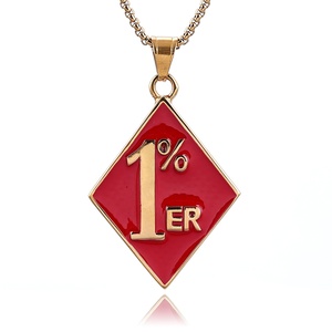 1% ER Biker <span class=keywords><strong>Jewelry</strong></span> Club pendenti Charm 18K gold PVD placcatura Biker <span class=keywords><strong>Jewelry</strong></span> 13 pendenti accessori per ciondoli a campana - Product Image 4