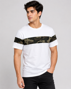 Camiseta de algodón blanca de alta calidad, nueva, de corte regular, cuello redondo, manga corta, color sólido, transpirable, informal. - Product Image 3