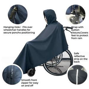 Poncho de pluie réfléchissant personnalisé pour fauteuil roulant, imperméable et extra long, style cape, pour personnes âgées et scooters de mobilité - Product Image 3