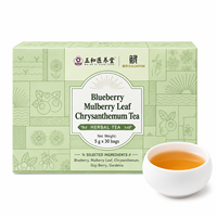 Teh KUNYON Blueberry Mulberry Leaf Chrysanthemum, Campuran Herbal Pilihan dalam Kantong Teh untuk Minuman Sehari-hari