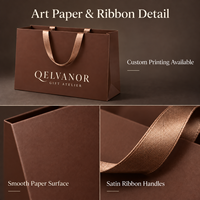 Sacs shopping personnalisés en papier kraft brun avec poignées en ruban et logo pour les boutiques de détail et les commandes en gros