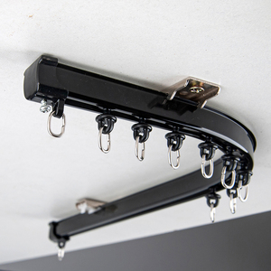 Iksun Manufacturer Hotel Hospital Metal Ceiling Mount Double Curtain Rail Flexible Bendable Curtain Track Aluminium - Product Image 1