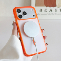 Nouvelle coque de téléphone transparente en TPU+PC avec chargement magnétique sans fil et antichoc pour iPhone 15 16 17 Pro Max, accessoires pour téléphone portable