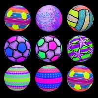 Ballon de plage LED créatif gonflable avec poignée lumineuse, ballon de fitness lumineux, jouet rebondissant pour enfants, activités intérieures et extérieures