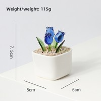 Pot à tulipes personnalisé, jardinière avec nom personnalisé, mini fleurs en verre faites à la main, cadeau pour la fête des mères, décoration de la maison, ornement de table