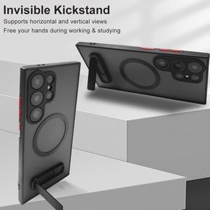 Funda de teléfono magnética con soporte mate para <span class=keywords><strong>Samsung</strong></span> <span class=keywords><strong>Galaxy</strong></span> S25 S24 Ultra Plus S23 FE S22 contraportada con soporte nuevos productos 2024 - Product Image 2
