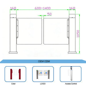 ソース製造オフィスエントランス顔認証アクセス制御高速スイングバリア回転式ゲート - Product Image 2