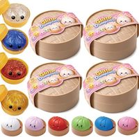 Glitter Dumpling Squishy - Boîte de Dumplings Scintillants Aléatoires, Jouet Squishy Dumplings 10 Couleurs, Plus de Surprises (Aléatoire - 1 pièce)