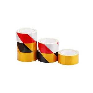 YOUJIANG Black Yellow Striped PVC Prismatic Car Reflector Sticker Reflective Tape For Truck Vehicle Safety Warning Tape