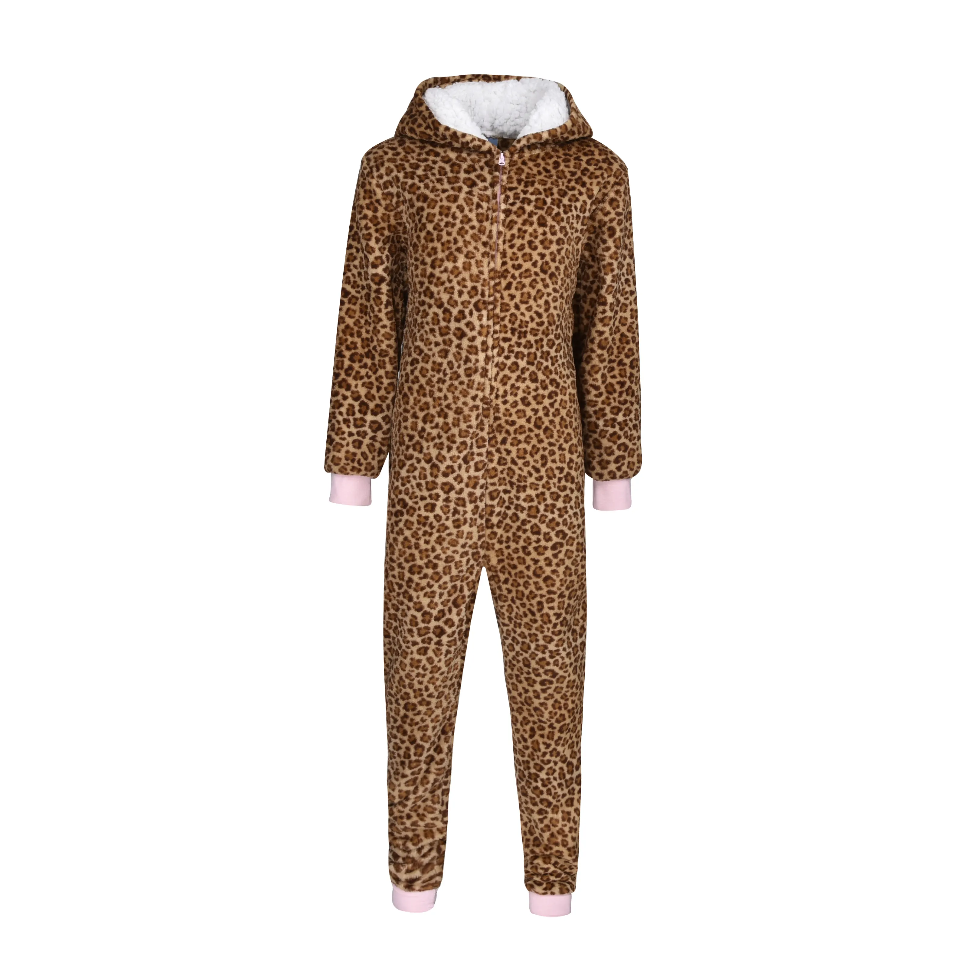 Niños Niñas 3d cartón animal capucha Pijama estampado de leopardo onesie cosplay traje