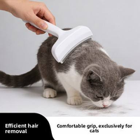 Peigne Démêlant en Plastique Haute Efficacité avec Dents Fines et Denses, Design Courbé, Élimination Efficace des Poils de Chat et de Chien