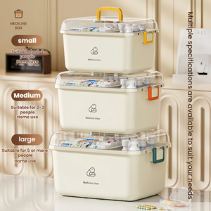 Boîte à médicaments portable de grande capacité, organiseur de médicaments, trousse de premiers soins, boîte de rangement médicale familiale, boîte à pilules d'urgence - Product Image 1