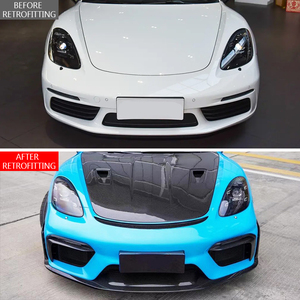 Nouveau kit de pare-chocs avant en fibre de carbone pour 718 Boxster Cayman 2016-2024 - Fixation par boulons, ajustement universel - Product Image 2