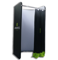 Cabine d'essayage mobile en tissu tendu avec cadre en alliage d'aluminium imprimé par sublimation, écologique, pour promotion et usage domestique