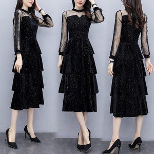 Vestidos de Noche Largos de Varias Capas con Lentejuelas, Trajes para Ocasiones Especiales, Vestidos Maxi para Invitadas de <span class=keywords><strong>Boda</strong></span>, <span class=keywords><strong>Vestido</strong></span> con Volantes - Product Image 2