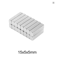 Magnet Blok 15x5x5mm, Magnet Batang Custom 15x5x5mm, Imane N52 15mm, Magnet Persegi 5x5mm, Magnet Persegi Panjang, Magnet Neodymium N35 15*5*5