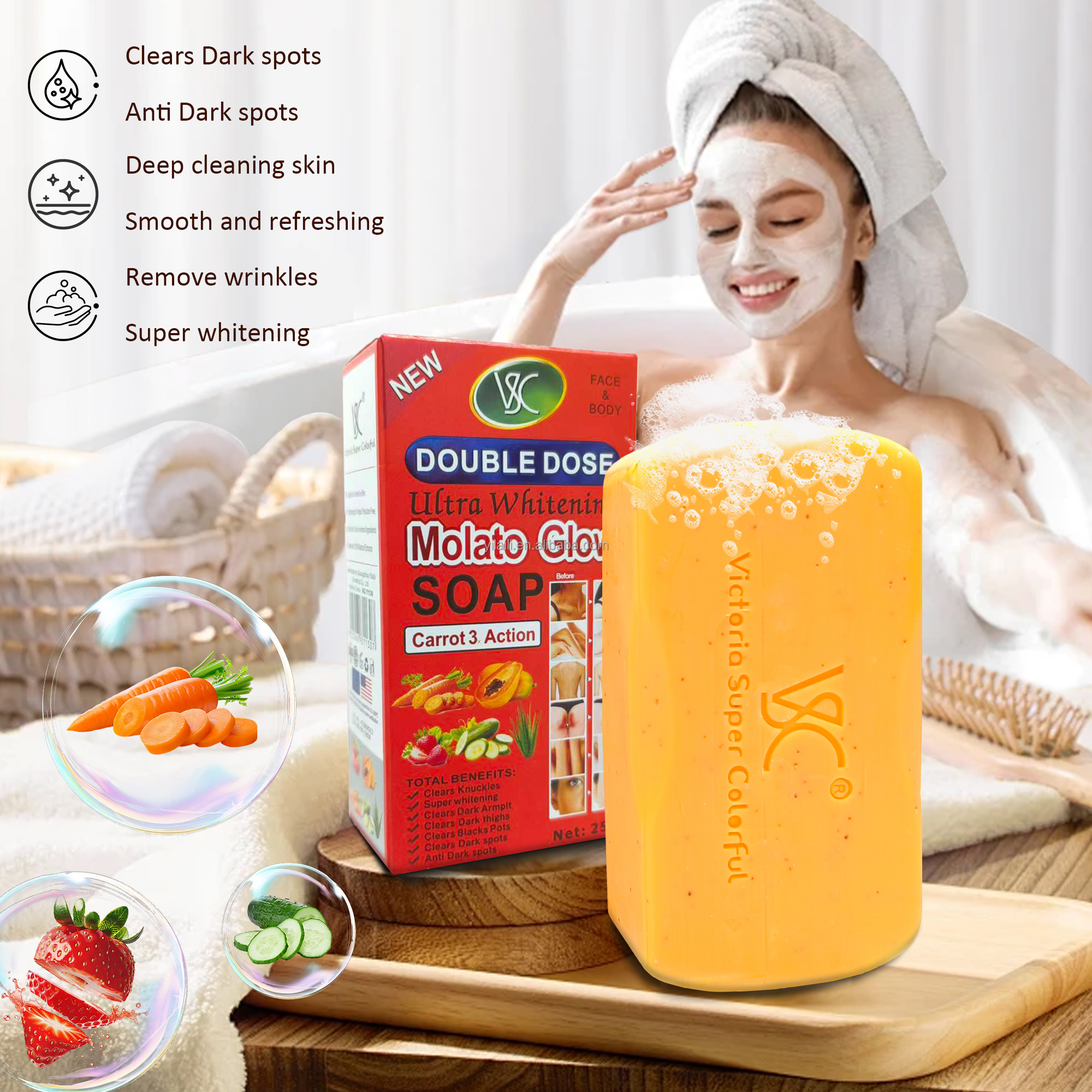 VSC Molato Double Dose Whitening Soap | Natural Brightening