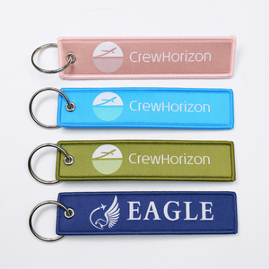 Hot bán dệt thẻ chuyến bay Phi Hành Đoàn Máy bay Keychain tùy chỉnh chuyến bay Phi Hành Đoàn tên thương hiệu máy bay phản lực tag dệt Keychain - Product Image 1