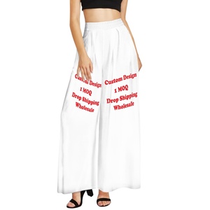2024 nouvelle mode taille haute femmes pantalons larges Pikake arabe jasmin imprimer lâche femmes pantalons - Product Image 6