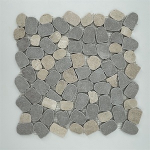 Sol d'<span class=keywords><strong>extérieur</strong></span> Gris Couleur mélangée Marbre Usine Palerme <span class=keywords><strong>Pierre</strong></span> <span class=keywords><strong>reconstituée</strong></span> Parquet Galets Motifs Graphique Design Mosaïque <span class=keywords><strong>Carrelage</strong></span> - Product Image 1