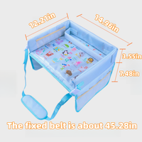 Plateau d'activités éducatif pour enfants, pour l'intérieur et l'extérieur, avec surface effaçable à sec, utilisable comme bureau portable et plateau de voyage pour siège auto